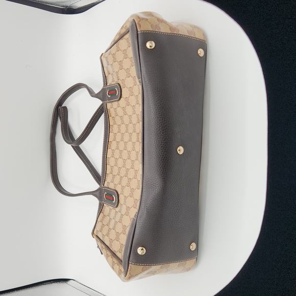 💯% Authentic Gucci Coated Canvas Tote Bag - Picture 3 of 9